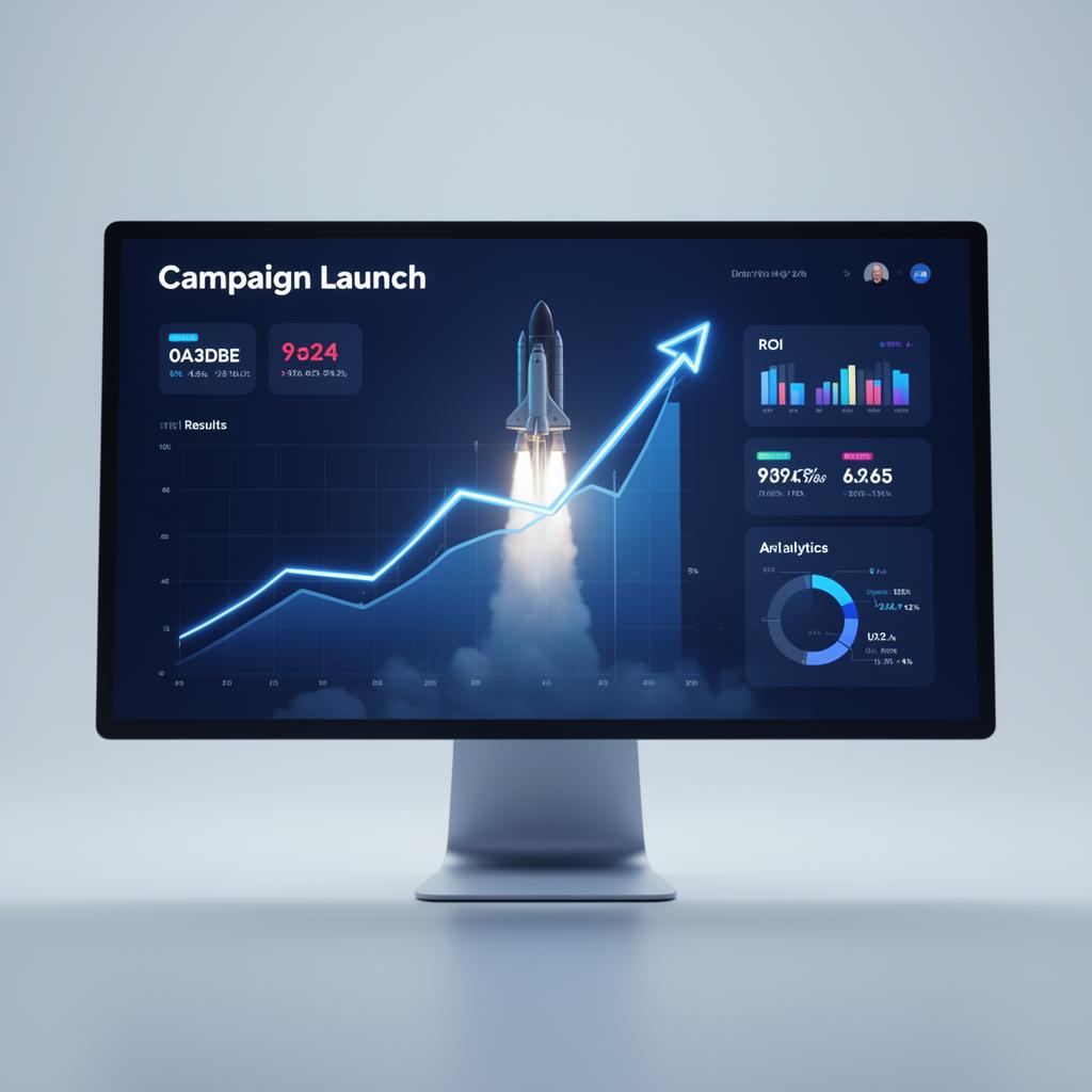 Dashboard de campanha no ar com resultados crescentes