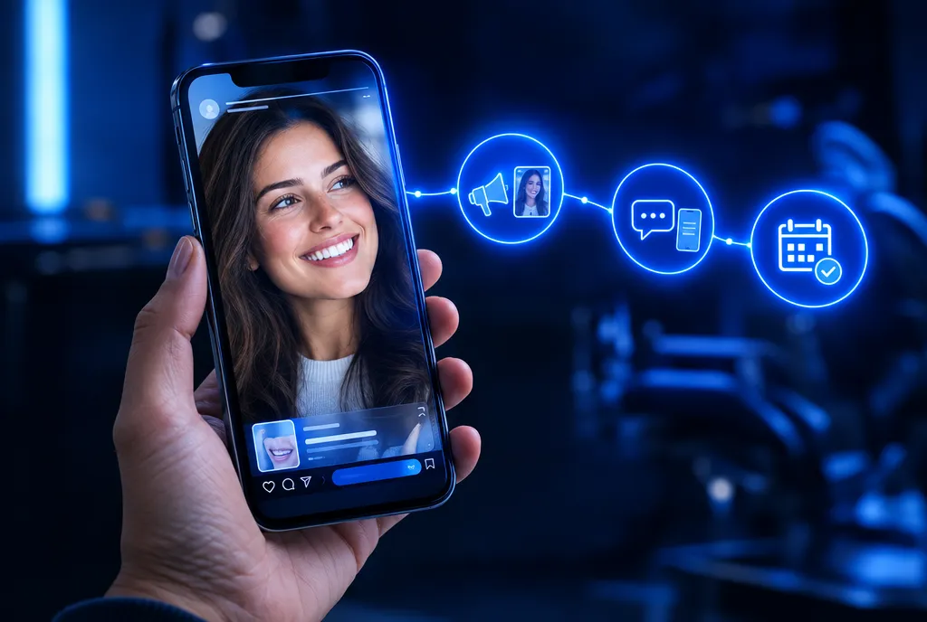 Anúncio no celular e jornada do paciente até a avaliação agendada